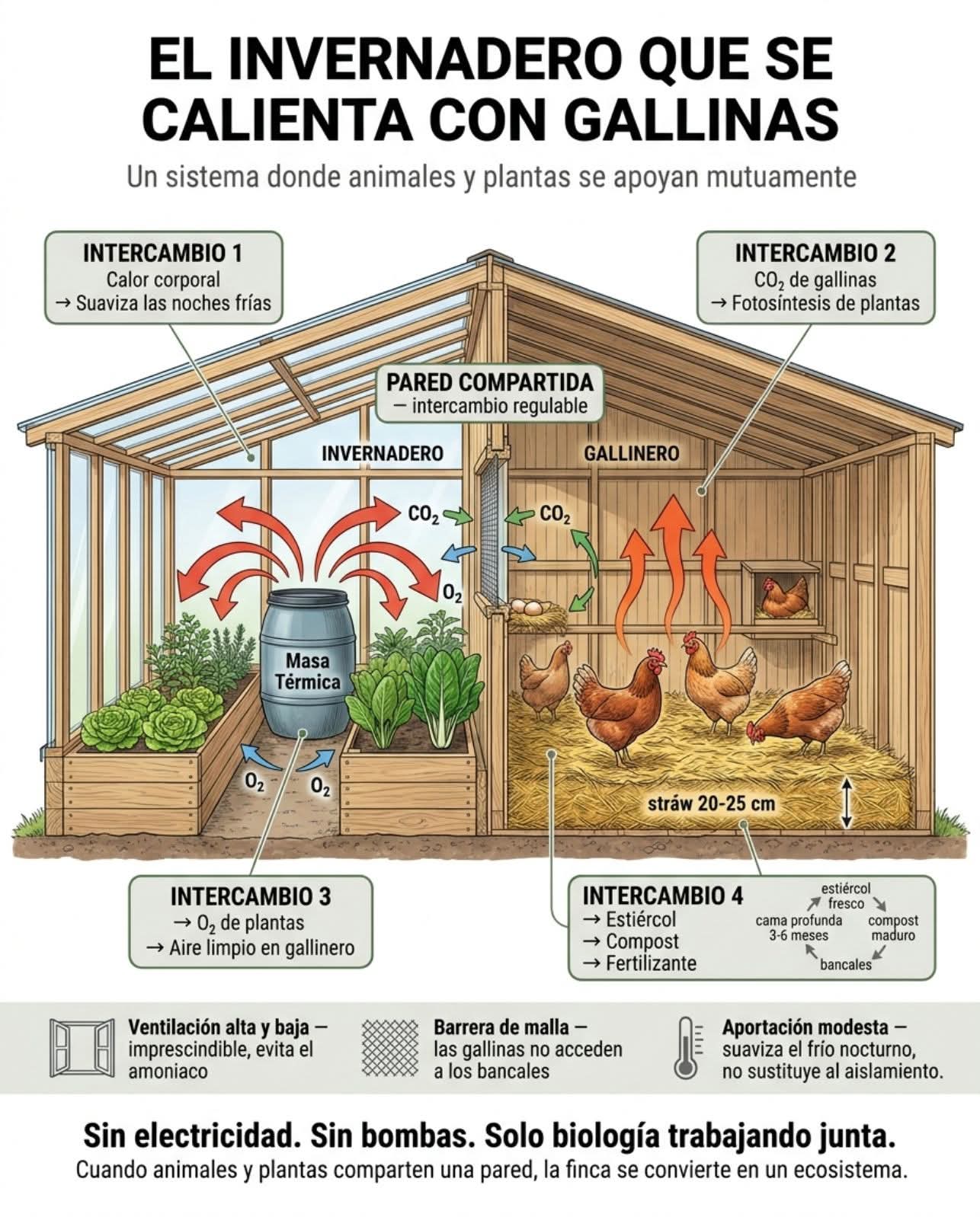 invernadero, gallinas