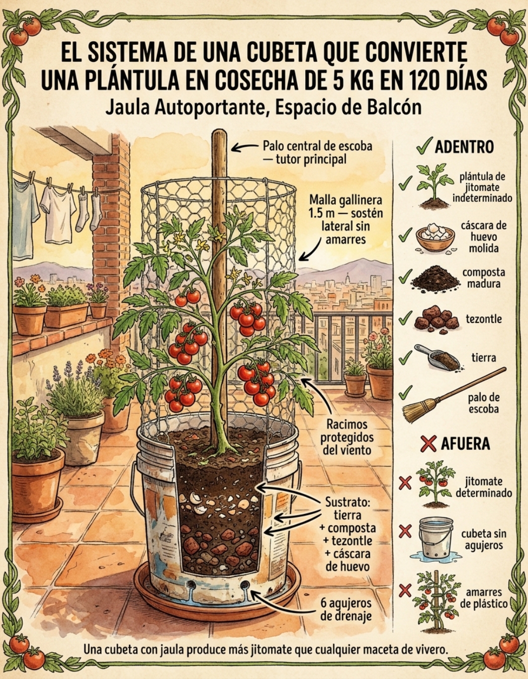 tomate, jaula, autoportante