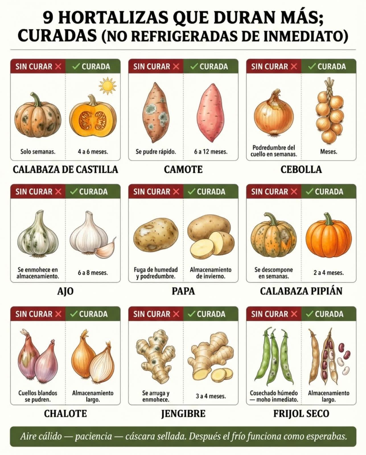 hortalizas, curadas