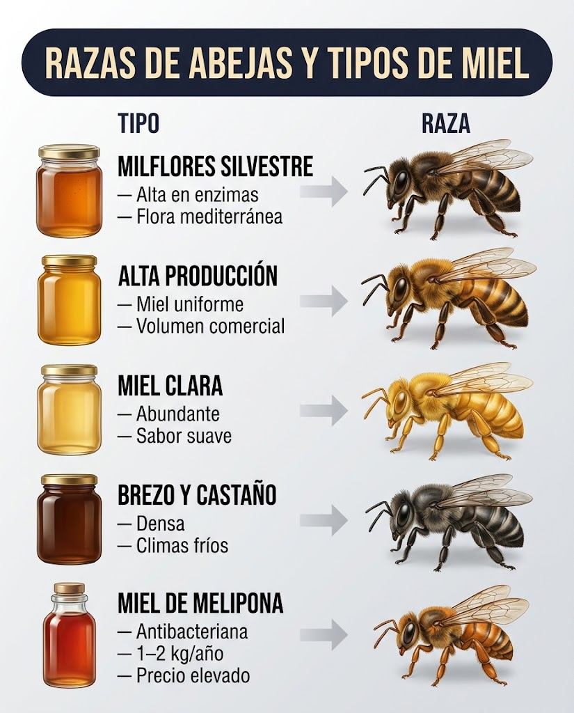 miel, tipos