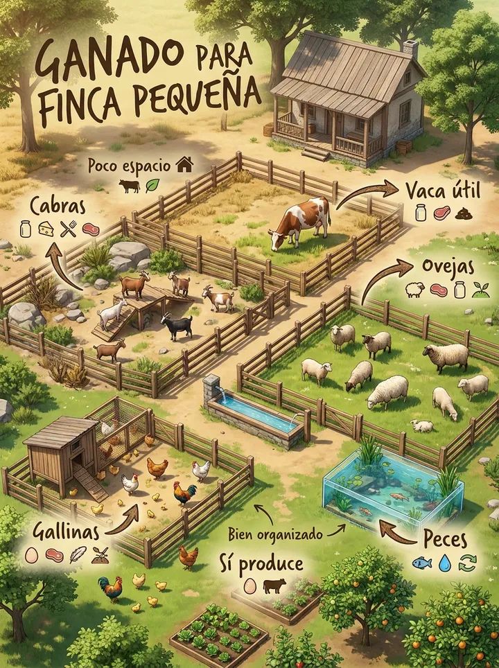 ganado, finca, pequena