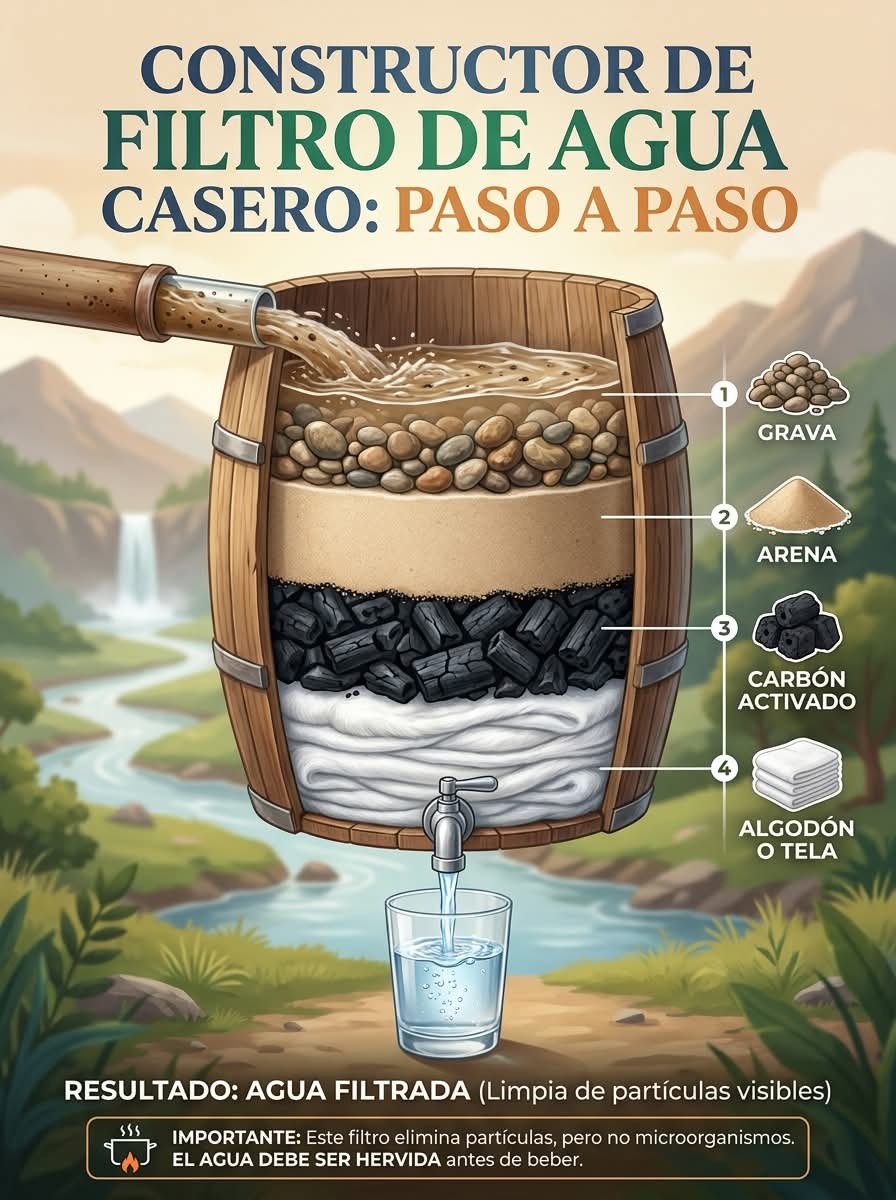 filtro, agua, casero