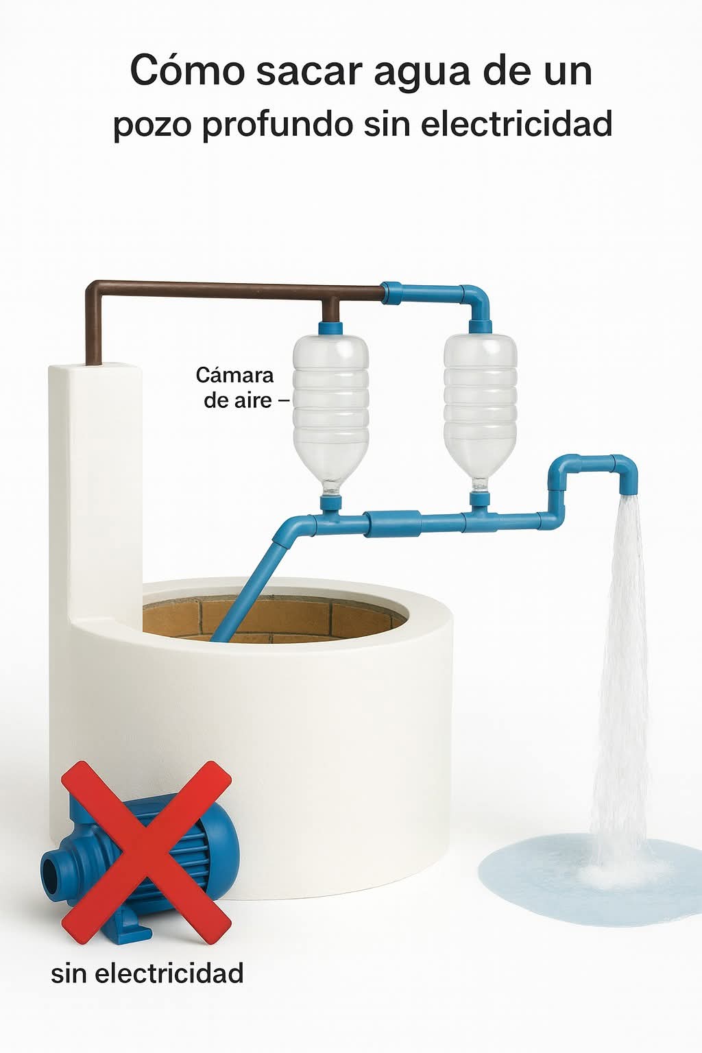 pozo, sacar, agua