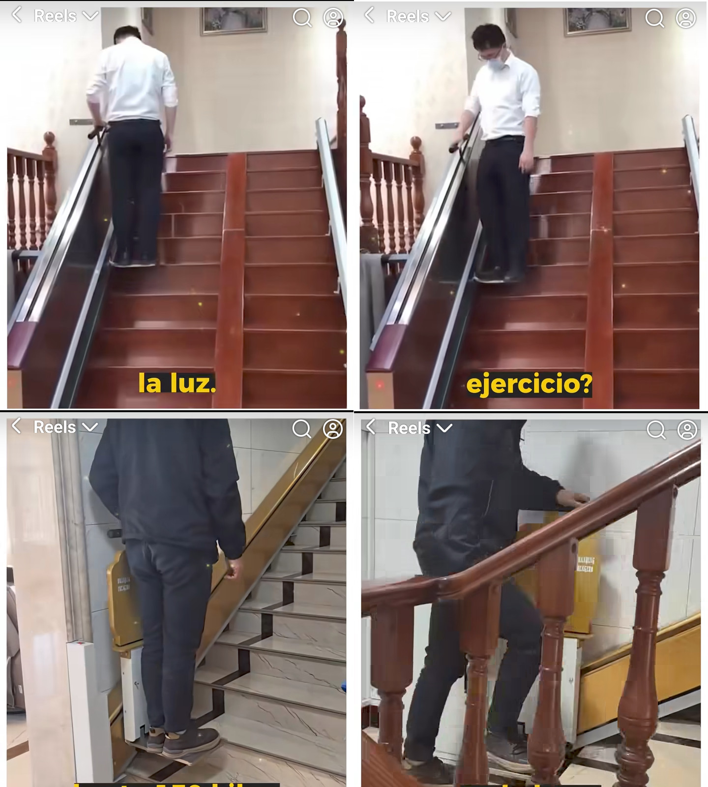 ascensor, gradas