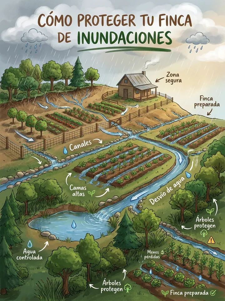 finca, inundaciones