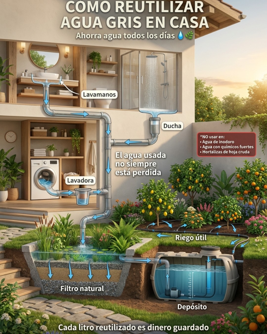 reutilizar, agua