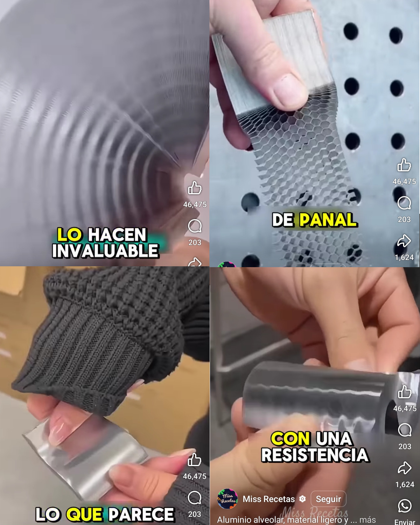 aluminio, alveolar