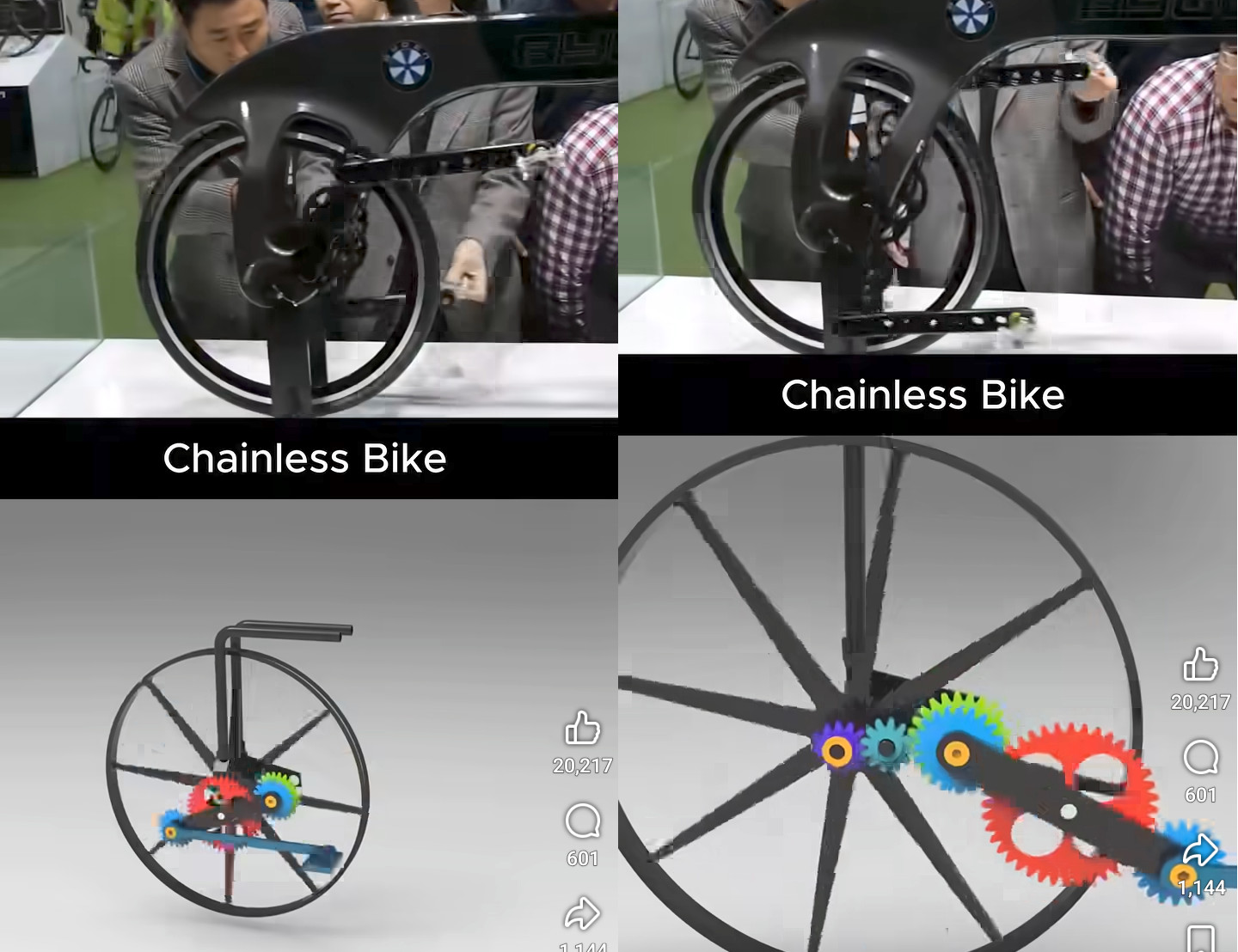 bicicleta, sin, cadena
