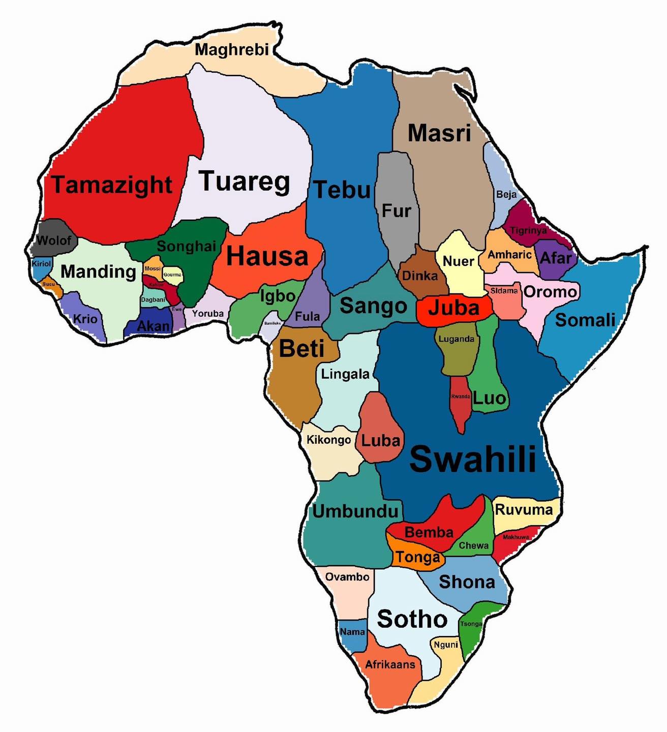 africa, idiomas