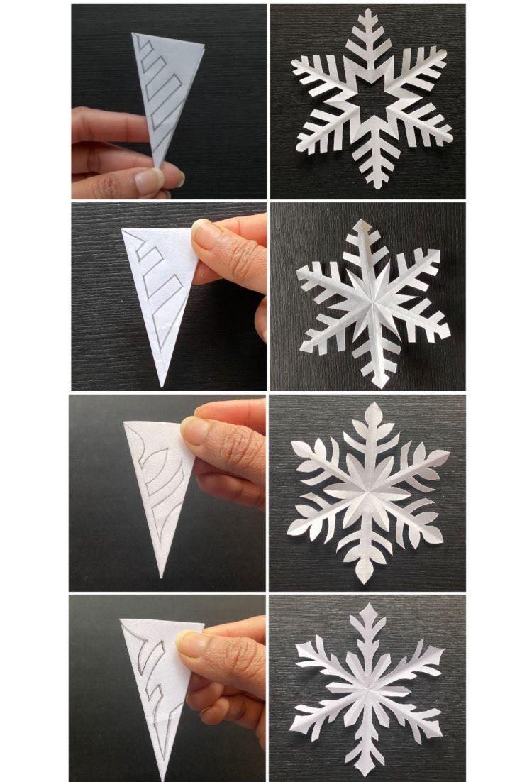 papel, copos, nieve